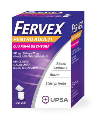 FERVEX “pentru adulţi” cu aromă de zmeură