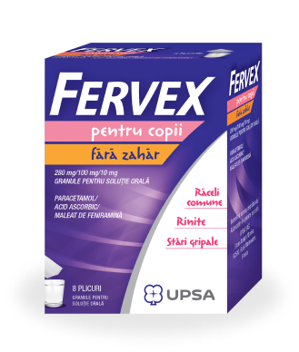 Fervex “pentru copii” fără zahăr